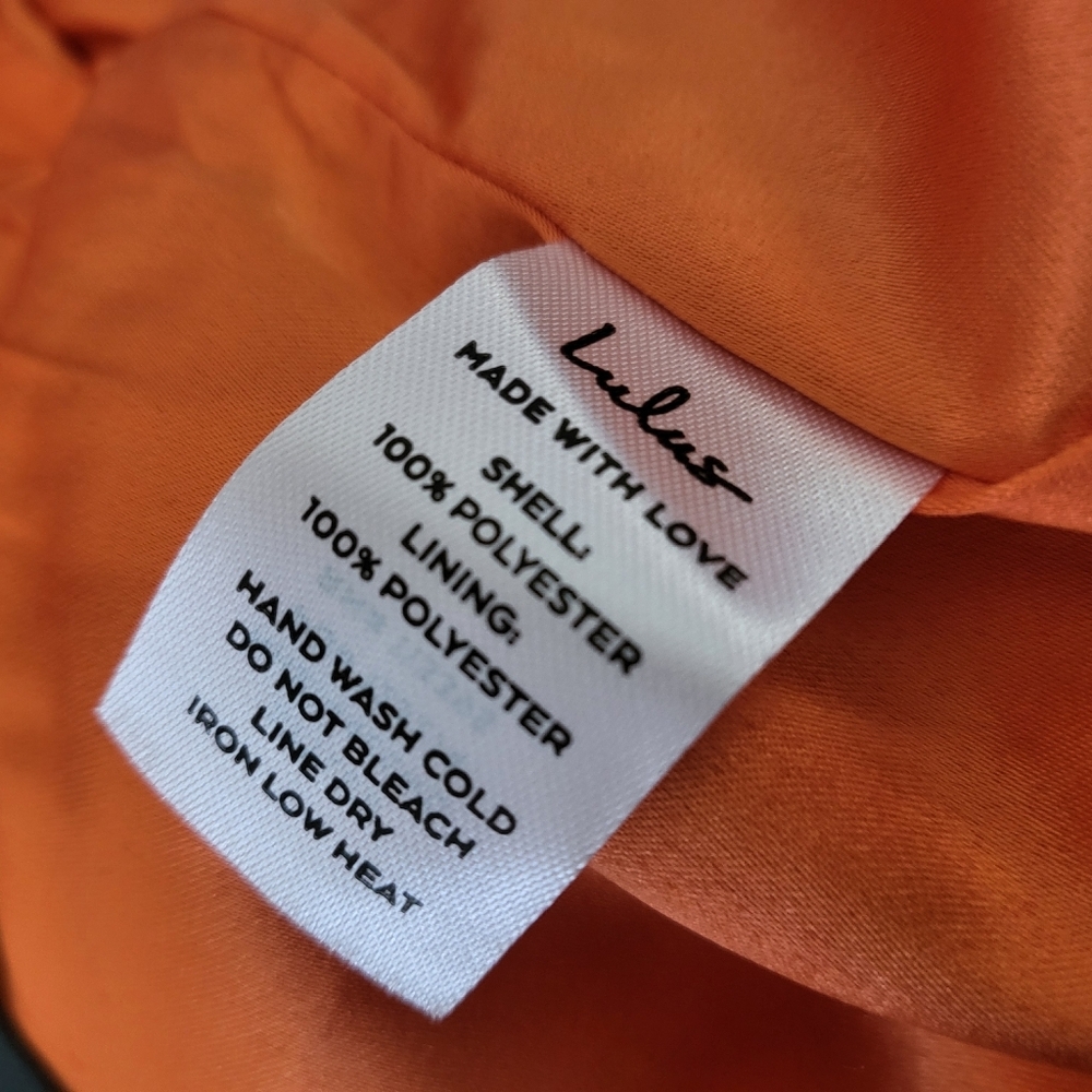 💕Lulu's Sweetest Song Orange Floral Print‎ Backless Long Sleeve Romper Siz… - Picture 7 of 8